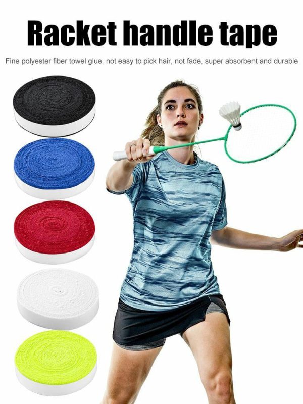 Badminton |   10m Badminton Tennis Racket Overgrips Anti Skid Towel Glue Grip Tape Accessories