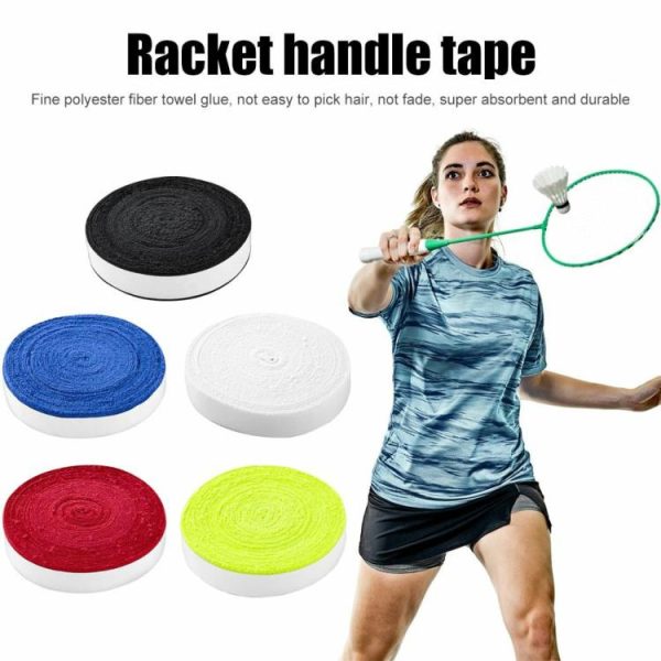 Badminton |   10m Badminton Tennis Racket Overgrips Anti Skid Towel Glue Grip Tape Accessories