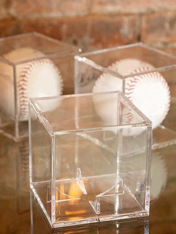 Baseball |   Clear Baseball Box Display Acrylic Transparent Square Dustproof for Collectibles