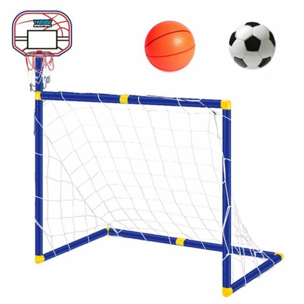 Basketball |   2 In 1 Football Goal Fun Games Toys with Basketball Hoop Kids Outdoor Sports Toy