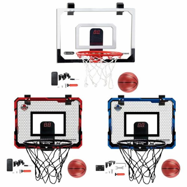 Basketball |   Basketball Hoop Set Indoor Basketball Hoop with 1 Ball Electronic Scoreboard