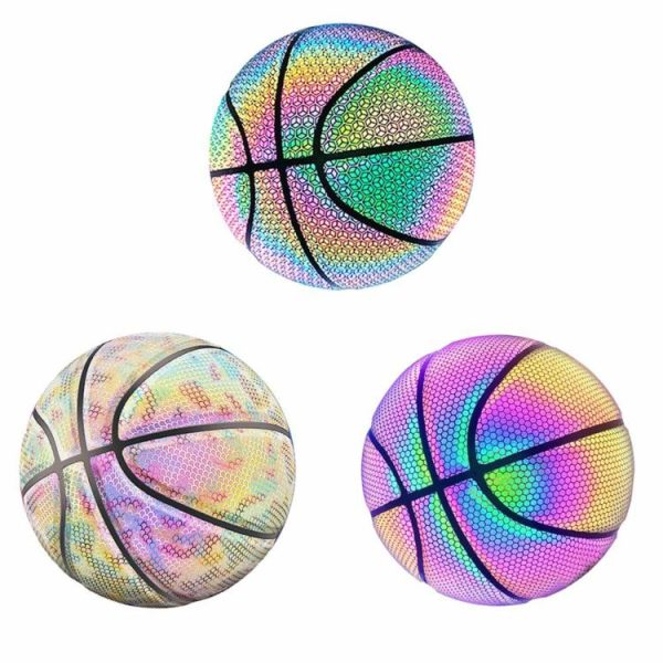 Basketball |   Holographic Reflective Basketball Ball PU Leather Wear-Resistant Basketball