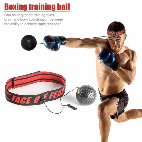 Boxing |   PU Foam Boxing Speed Punch Ball Head-Mounted Reaction Training Ball (Black)