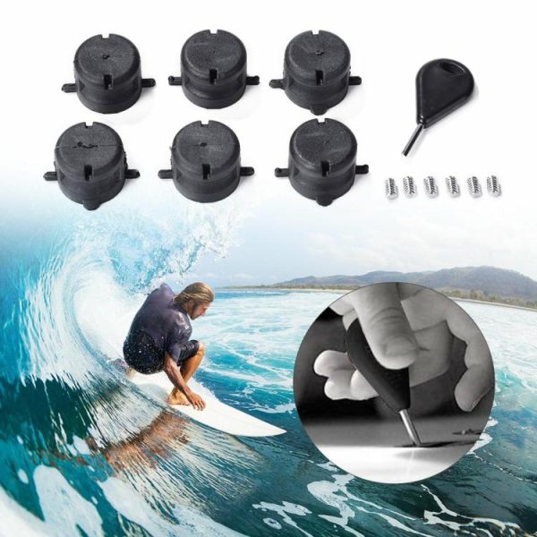 Canoeing |   6pcs Surfboard Tail Rudder Slot for FCS Fin G5 Plugs Box w/Screws Key Wench