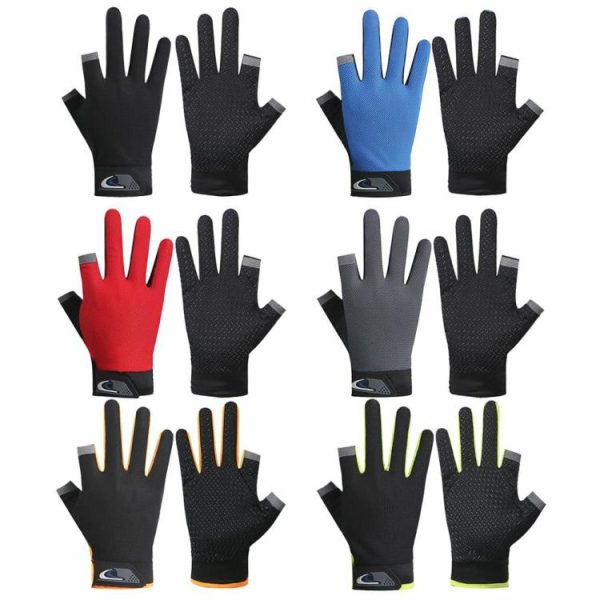 Fishing Clothing |   1 Pair Cycling Gloves 2 Cut Fingers Gloves Fishing Protection Anti-slip Gloves