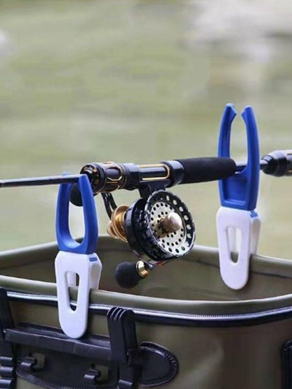 Fishing Gear |   2 Pcs Fishing Rod Holder Bucket Clamp Bracket Elastic Fishing Tackle Accessories