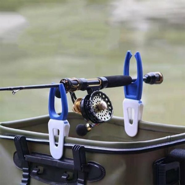 Fishing Gear |   2 Pcs Fishing Rod Holder Bucket Clamp Bracket Elastic Fishing Tackle Accessories