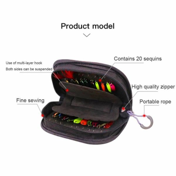 Fishing Gear |   20pcs Fishing Lures Sequin Spoon Baits Set with Zipper Tackle Storage Bag