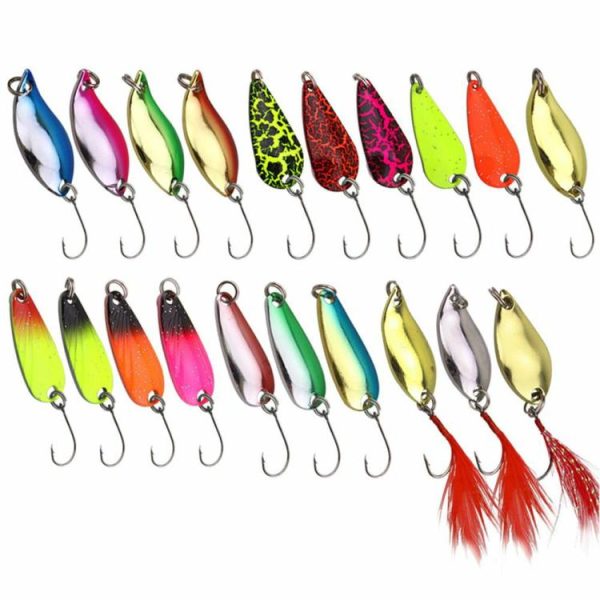 Fishing Gear |   20pcs Fishing Lures Sequin Spoon Baits Set with Zipper Tackle Storage Bag