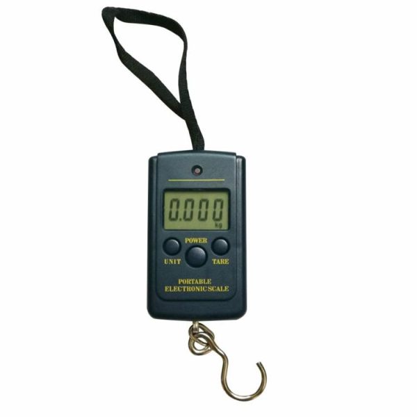 Fishing Gear |   40kg/10g Portable Mini Digital Fishing Scales w/ Hanging Hook Luggage Scale