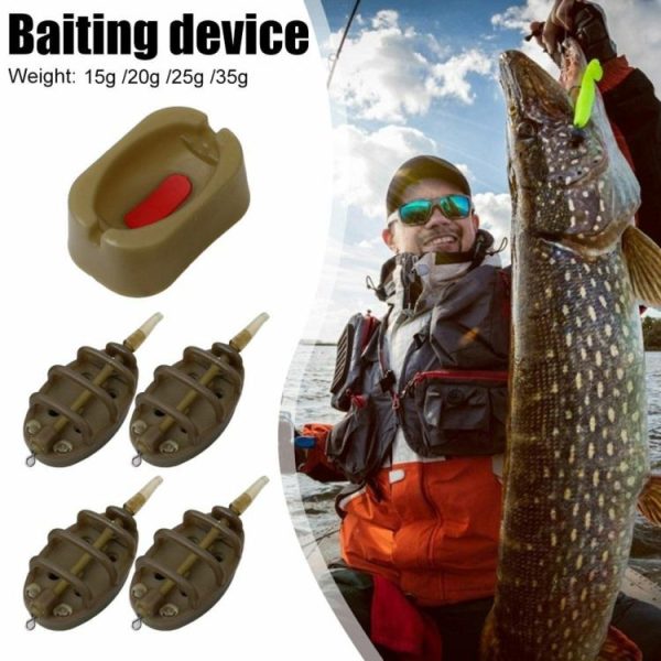 Fishing Gear |   4+1 Inline Method Feeder Bait Holder Mould Accessories Kits Carp Fishing Tackle