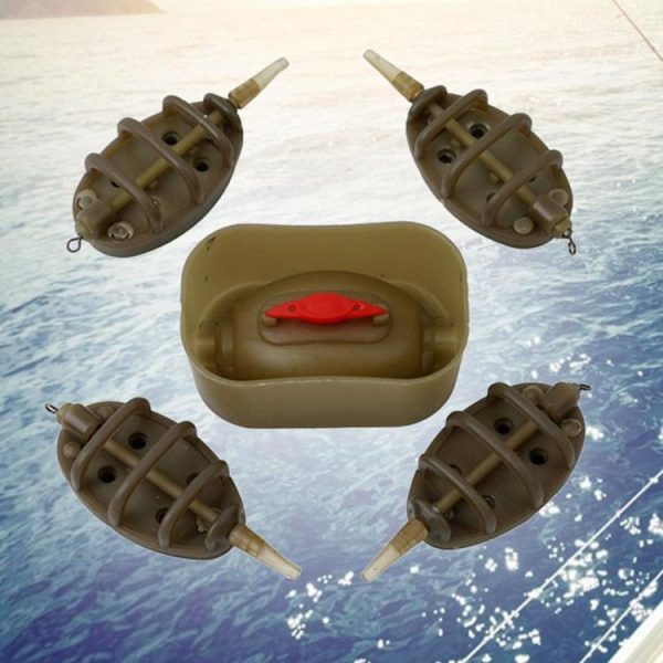 Fishing Gear |   4+1 Inline Method Feeder Bait Holder Mould Accessories Kits Carp Fishing Tackle