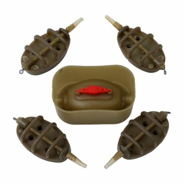 Fishing Gear |   4+1 Inline Method Feeder Bait Holder Mould Accessories Kits Carp Fishing Tackle