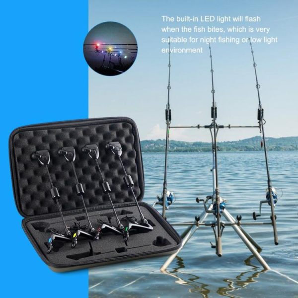 Fishing Gear |   4pcs Alarm Alert Bite Wiggler LED Lights Illuminated Indicator Gear Tools Tackle