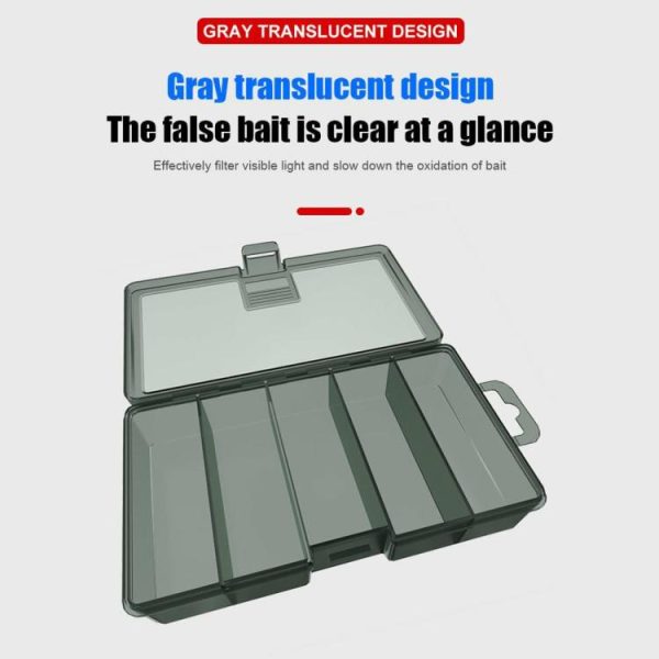 Fishing Gear |   5 Grid Fishing Lure Bait Hooks Box Portable Fishing Lure Box Fishing Accessories