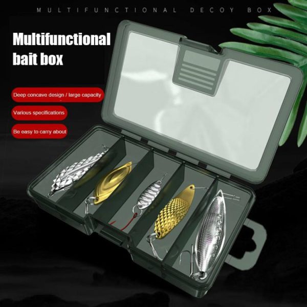 Fishing Gear |   5 Grid Fishing Lure Bait Hooks Box Portable Fishing Lure Box Fishing Accessories