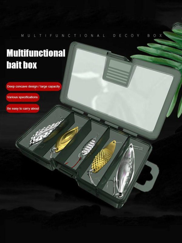 Fishing Gear |   5 Grid Fishing Lure Bait Hooks Box Portable Fishing Lure Box Fishing Accessories