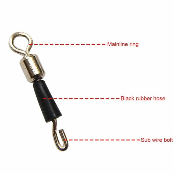 Fishing Gear |   50pcs Fishing Bearing Rolling Swivel Solid Ring Fast Link Hook Connectors