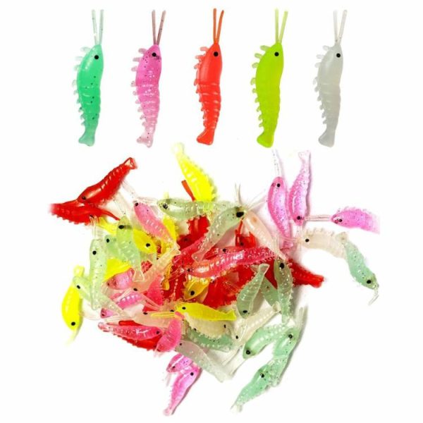 Fishing Gear |   50Pcs Salt Water Fishing Lure 3.5cm Luminous Soft Lure PVC Shrimps Gifts for Men