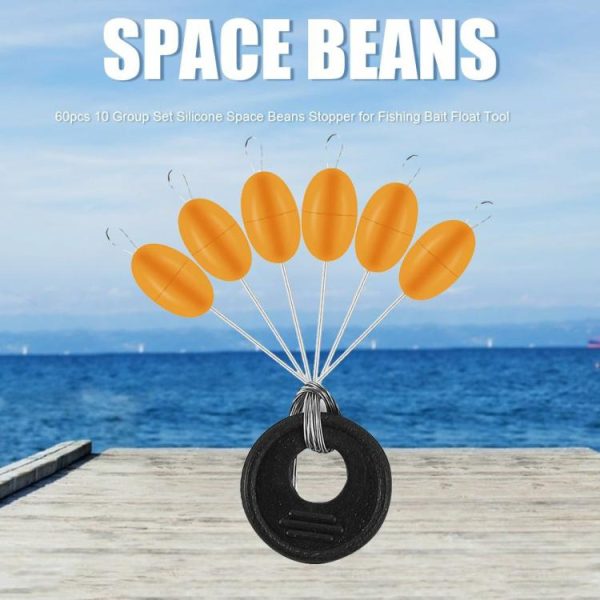 Fishing Gear |   60pcs 10 Group Set Silicone Space Beans Stopper for Fishing Bait Float Tool