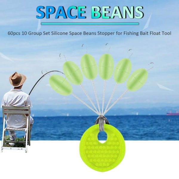 Fishing Gear |   60pcs 10 Group Set Silicone Space Beans Stopper for Fishing Bait Float Tool