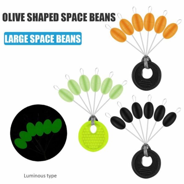 Fishing Gear |   60pcs 10 Group Set Silicone Space Beans Stopper for Fishing Bait Float Tool