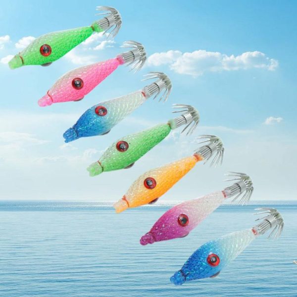 Fishing Gear |   7 Pcs Squid Hook Lure Hook Fishing Tackles Luminous Fishing Bait Squid Jig Baits