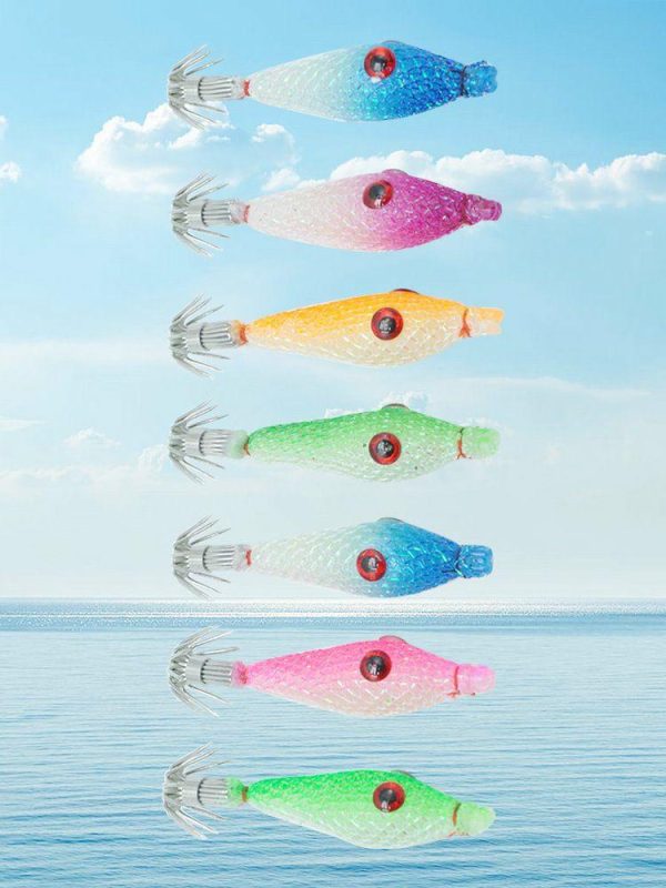 Fishing Gear |   7 Pcs Squid Hook Lure Hook Fishing Tackles Luminous Fishing Bait Squid Jig Baits