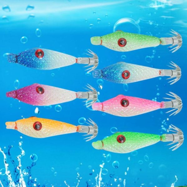 Fishing Gear |   7 Pcs Squid Hook Lure Hook Fishing Tackles Luminous Fishing Bait Squid Jig Baits