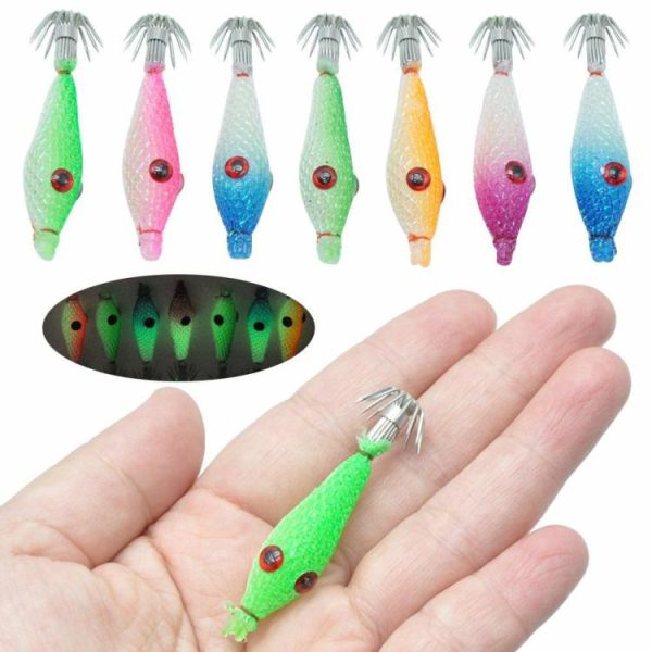 Fishing Gear |   7 Pcs Squid Hook Lure Hook Fishing Tackles Luminous Fishing Bait Squid Jig Baits