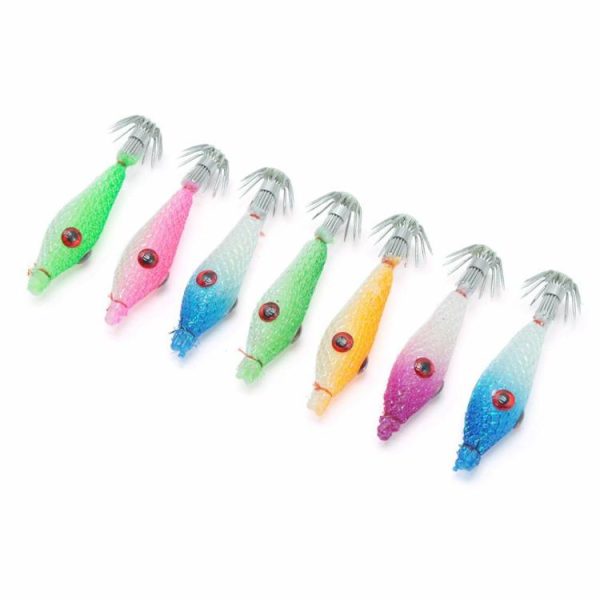 Fishing Gear |   7 Pcs Squid Hook Lure Hook Fishing Tackles Luminous Fishing Bait Squid Jig Baits