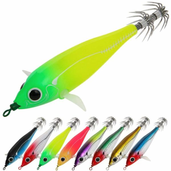 Fishing Gear |   83mm Luminous Squid Lure Squid Fishing Lure Double Hook for Saltwater Freshwater