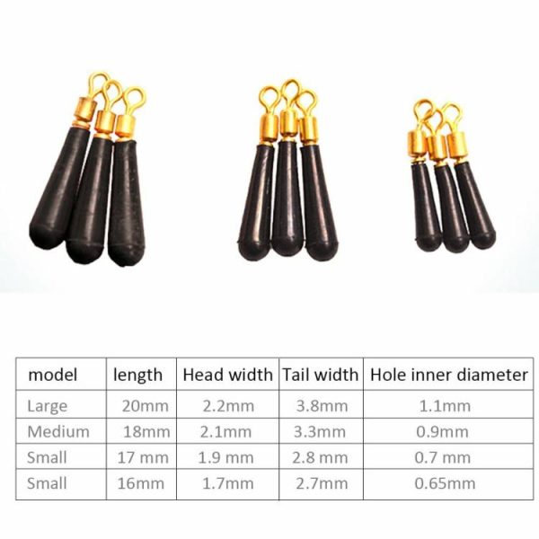 Fishing Gear |   Drift Fishing Floats Copper Head Rubber Bobber Fishing Float Rotation Buoy