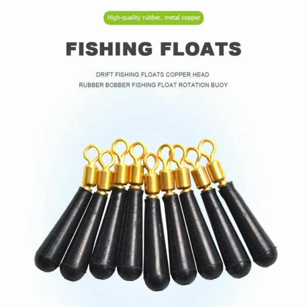 Fishing Gear |   Drift Fishing Floats Copper Head Rubber Bobber Fishing Float Rotation Buoy