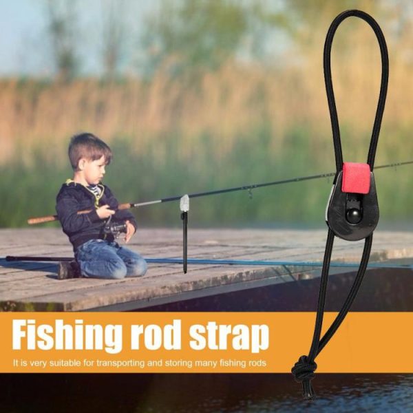 Fishing Gear |   Elastic Fishing Rod Tie Strap Bungee Leash Reusable Pole Tie Down Wrap Band