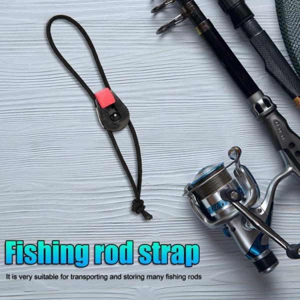 Fishing Gear |   Elastic Fishing Rod Tie Strap Bungee Leash Reusable Pole Tie Down Wrap Band