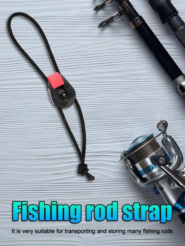 Fishing Gear |   Elastic Fishing Rod Tie Strap Bungee Leash Reusable Pole Tie Down Wrap Band