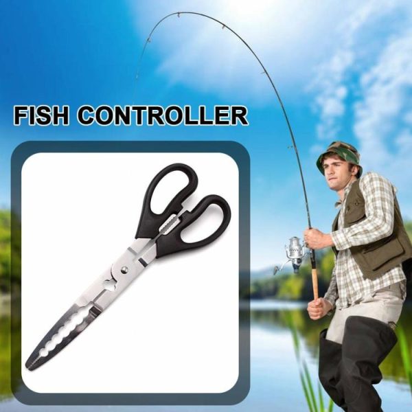 Fishing Gear |   Fish Crab Grabbing Clamp Portable Fishing Plier Scissors Fishing Accessories