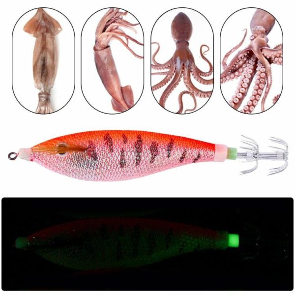 Fishing Gear |   Glowing Squid Hooks 11CM/13.4G Squid Trolling Lure Squid Jigging Fishing Lure