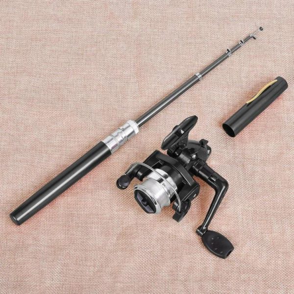 Fishing Gear |   Portable Telescopic Mini Fishing Pole Pen Shaped Rod with Spinning Reel