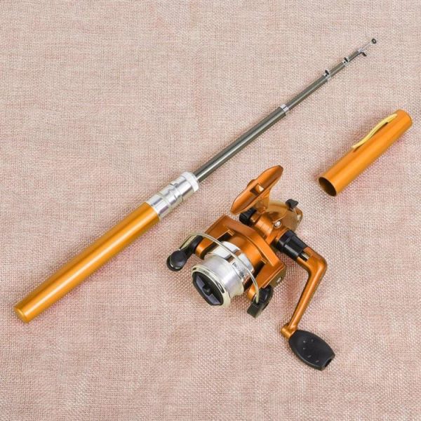 Fishing Gear |   Portable Telescopic Mini Fishing Pole Pen Shaped Rod with Spinning Reel