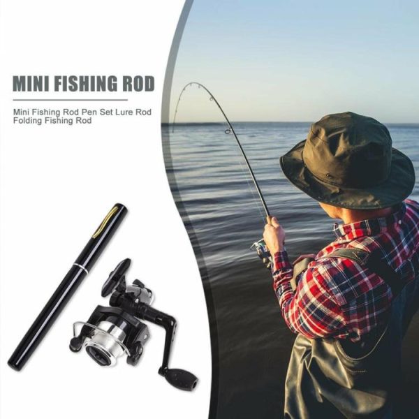 Fishing Gear |   Portable Telescopic Mini Fishing Pole Pen Shaped Rod with Spinning Reel