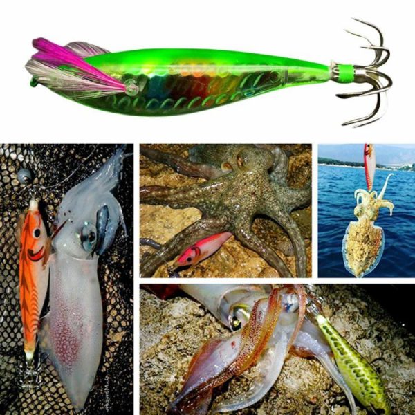 Fishing Gear |   Wood Shrimp Squid Lure ABS Simulation Shrimp Bait for Octopus Cuttlefish Fishing