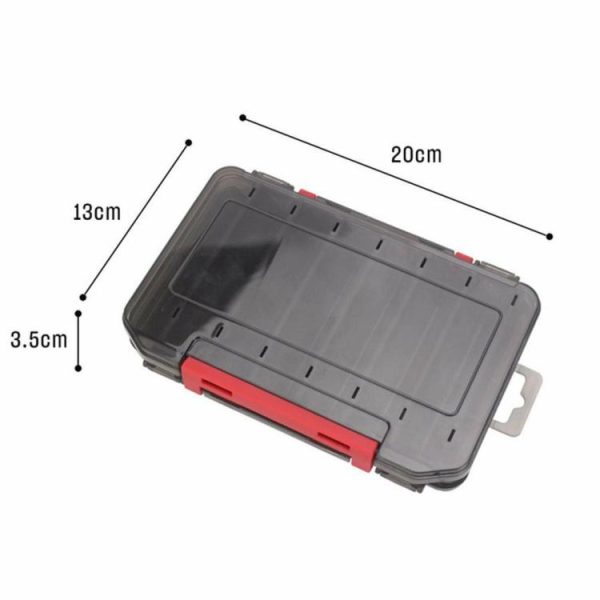 Fishing Supplies |   Double Sided Fishing Tackle Box 12 14 Compartments Lure Hook Storage Box