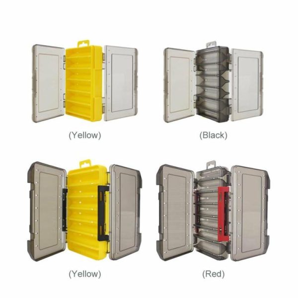 Fishing Supplies |   Double Sided Fishing Tackle Box 12 14 Compartments Lure Hook Storage Box