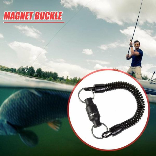 Fishing Supplies |   Fly Fishing Magnetic Net Release Landing Net Holder Keeper with Lanyard