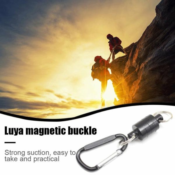 Fishing Supplies |   Outdoor Magnetic Buckle Portable Carabiner Lure Magnet Hanging Clasp Holder