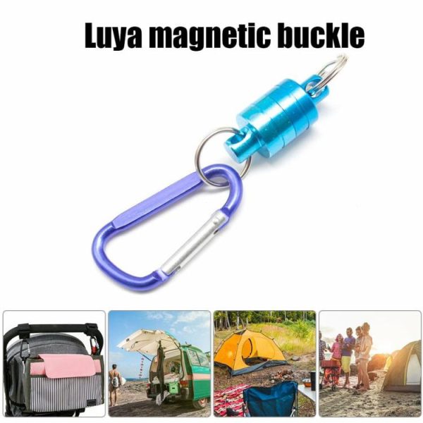 Fishing Supplies |   Outdoor Magnetic Buckle Portable Carabiner Lure Magnet Hanging Clasp Holder