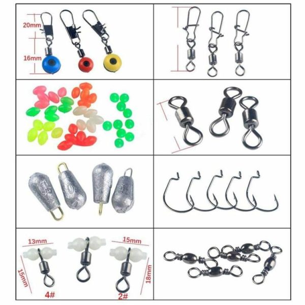 Fishing Tool |   177pcs Fishing Accessories Kit Jig Hook Swivel Bead Carp Fishing Tackle Box