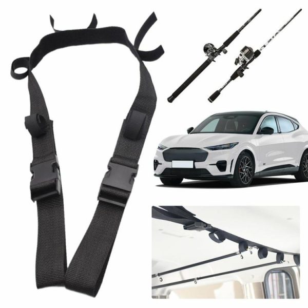 Fishing Tool |   2Pcs Car Fishing Rod Holder Adjustable Vehicle Fishing Rod Rack Holder Strap